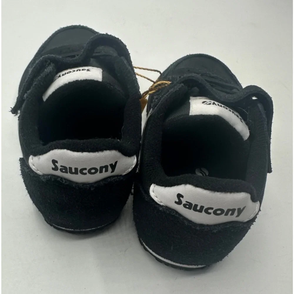 Saucony Toddler's Boy Jazz Lite 2.0 Sneaker size 5M Black White Leather Slip on - Picture 3 of 5